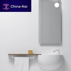 Wall-mounted hand basin BOWLLINOsemicircularCristalplant®with towel rack