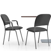 Contemporary chair GINEVRA indoorleathermetal base