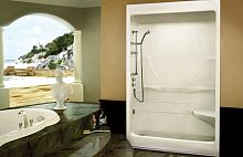 PVC shower cubicle SOPRANO Iwith hinged doorrectangular