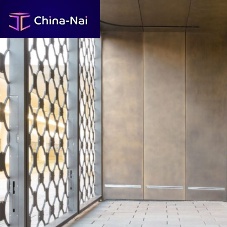 Brass wall cladding panel BRONZE HAIRLINE DARK for facadecontemporarypolished
