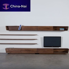 Contemporary TV wall unit LATUSoakwalnutelm