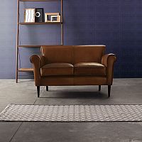 Traditional sofa NEBRASKA leatherbrownsolid wood