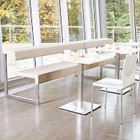 Modular upholstered bench GATEcontemporaryleathersteel