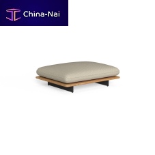Contemporary ottoman VENICE fabricteaksolid wood