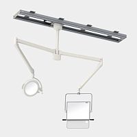 X-ray radiation shielding screen 350/45/LEDceiling-mountedwith windowwith surgical lamp