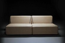 Contemporary upholstered bench fabricleatherbrown