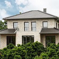 Interlocking roof tile LUGANOclayblackcolored