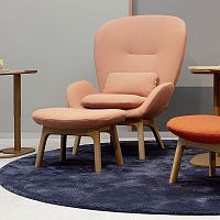Contemporary armchair 594fabricleathersolid wood