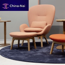 Contemporary armchair 594fabricleathersolid wood