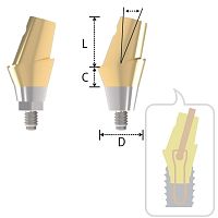 Conical implant abutment Sub. Beauty-up titaniuminternalconical