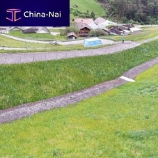 Stone retaining wall TERRAMUR 2reinforced earthroadfor pipes