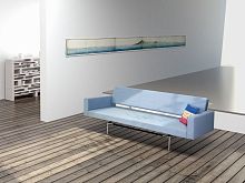 Contemporary sofa BR 12fabricblue3-seater