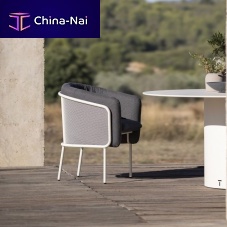 Contemporary chair Slide outdoorwater-resistant fabriclacquered stainless steel base