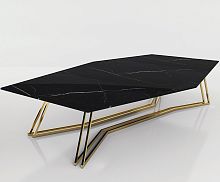 Original design table HEXAGONmarblemetal basehexagonal