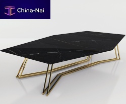 Original design table HEXAGONmarblemetal basehexagonal