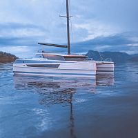 Catamaran SB450cruisingwith bowsprit
