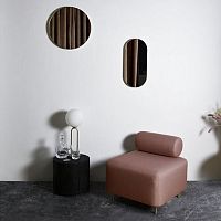 Contemporary pouf BOVARI - OTTOMANvelvetsquarebrown