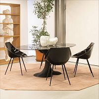 Contemporary table DIDYMOSwoodenmarbleCristalplant® base