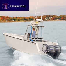 Outboard center console boat 7.5mtwin-enginesundeckwith T-top
