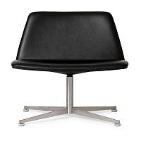 Contemporary fireside chair SPINAL 80leatherfabricchrome steel
