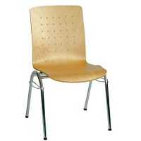 Contemporary chair Jagstindoorbeechchromed metal base