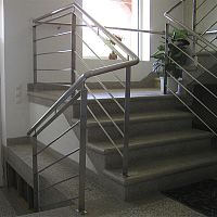 Straight staircase marble stepconcrete framehome