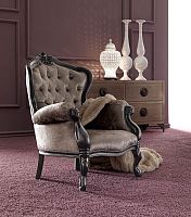 Classic armchair GEMMAleatherfabricwooden
