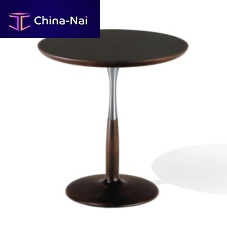 Contemporary pedestal table OTImaplebronze baseround