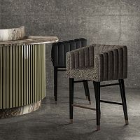Contemporary bar chair INGLEWOODindoorleatherbrushed brass