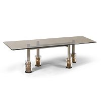 Contemporary table LAGUNAglassmetal baserectangular