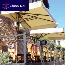 Side post parasol HALF SHADOW CLASSICfabricaluminumpowder-coated steel