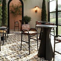 Contemporary high bar table Grenfellmarbleash baseround