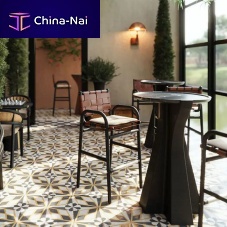 Contemporary high bar table Grenfellmarbleash baseround