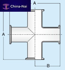 Pneumatic fitting 9MPflangecrossstainless steel