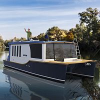 Canal cabin cruiser KRONLAND IIcatamaranoutboarddisplacement