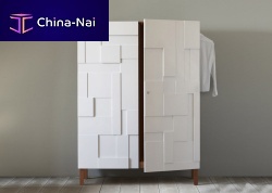 Contemporary wardrobe ALBAwoodenlacquered woodwith swing doors