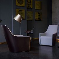 Contemporary club chair FOSTER 520leatherswivel