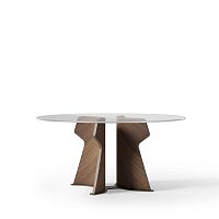 Contemporary table TA72G SHAPEwoodenglassmarble