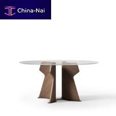 Contemporary table TA72G SHAPEwoodenglassmarble