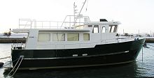 Inboard trawler M/Y Janawheelhousesteel