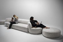Modular sofa Bordonecontemporaryfabricgray