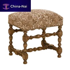 Louis XIII stool wooden baseupholsteredmulti-color