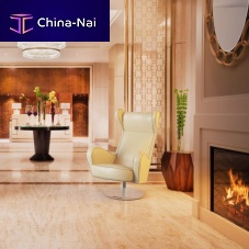 Contemporary armchair DARIAfabricwhiteswivel