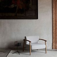 Contemporary armchair KASUMIleatherfabricash