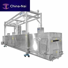 In-line cooking line for the food industry