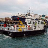 Pollution control boat PollCatcatamaraninboard