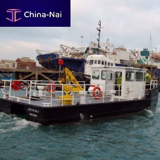 Pollution control boat PollCatcatamaraninboard
