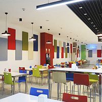 Wall-mounted acoustic panel SOLO fabricwoolrectangular