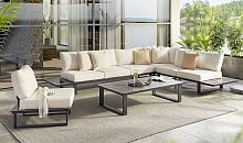 Contemporary lounge garden set FREILICHTteakhomewith removable cushion