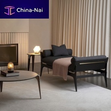 Contemporary daybed BOUDOIR leatherfabricsteel